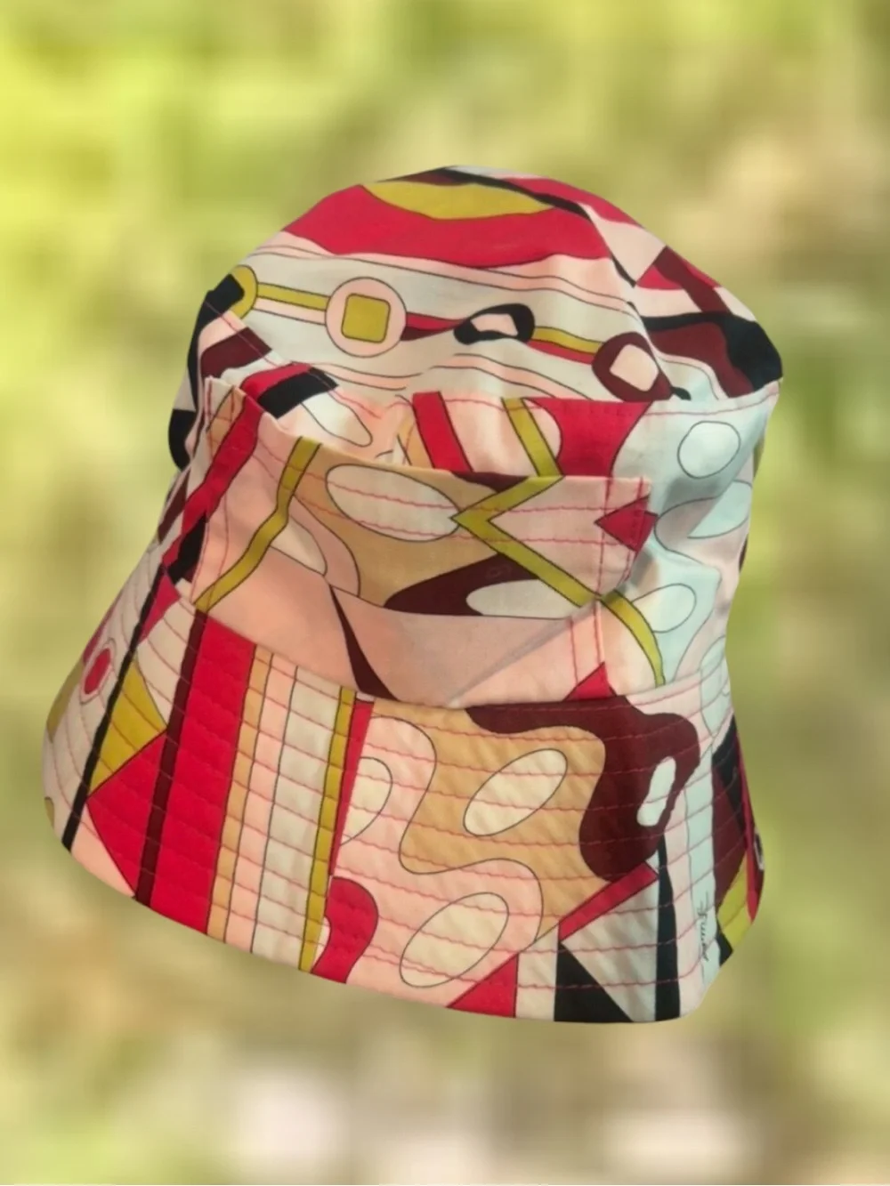 Emilio Pucci Multicolor Abstract Print Bucket Hat - Pink, Red, Yellow Size I